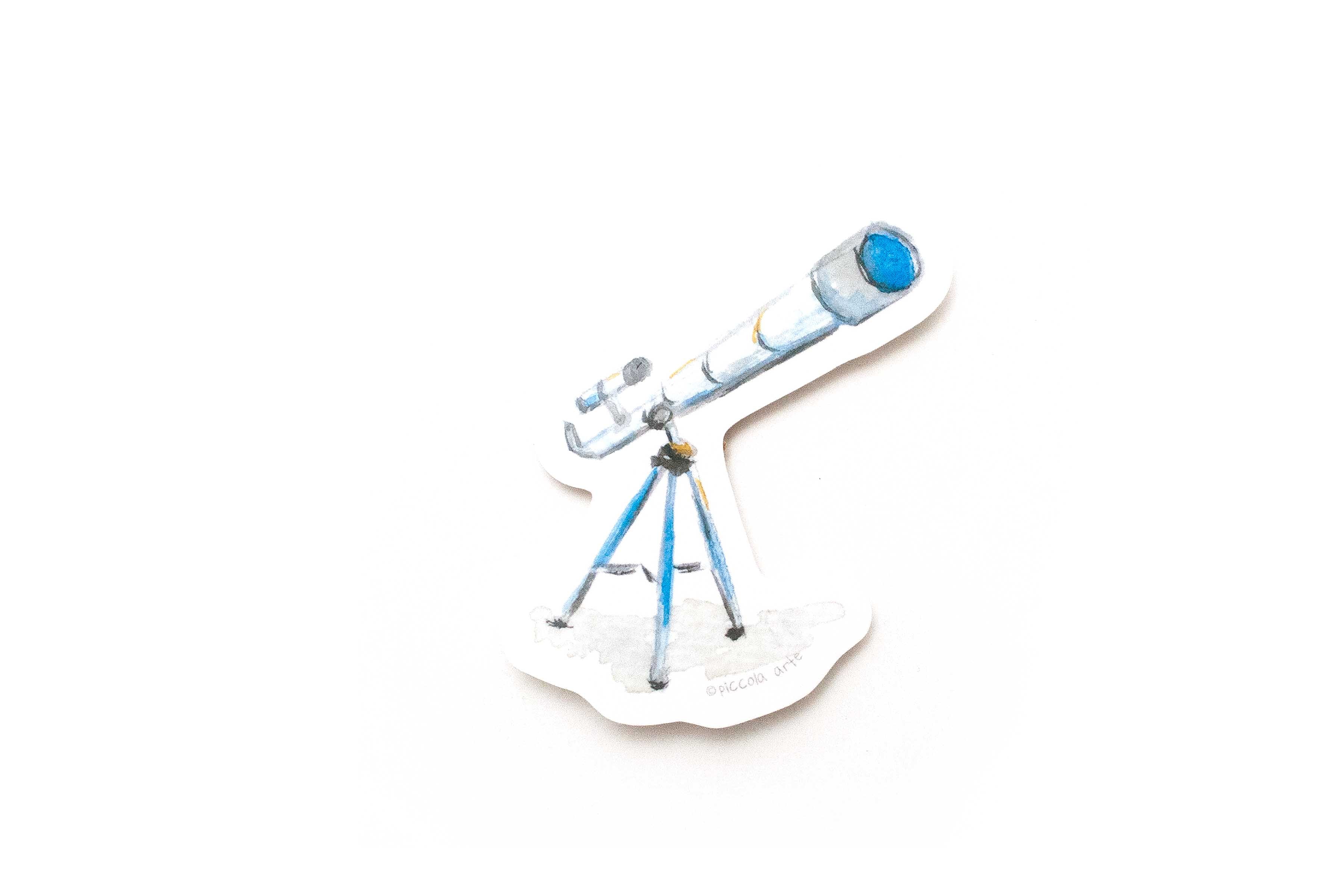 A telescope sticke made of watercolor, an original design of iccola Arte