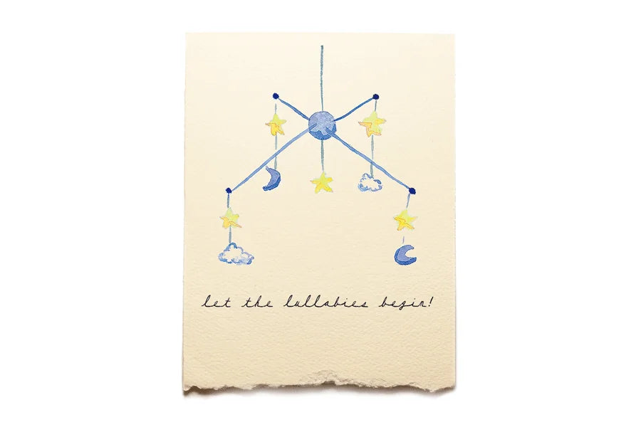 Decorative card with star and moon design on a beige background