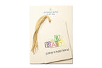 Pack os tags with 'Congratulations Baby' text and decorative elements on a beige background