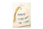 Pack of tags of Piccola Arte gift tags with colorful 'Happy Birthday' banner design.