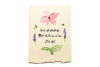 Handwritten 'Happy Mother's Day!' card with a pink butterfly and flowers on a beige background
