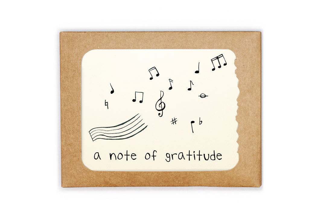 Pack of 8 Cards - Thank You - Music Notes