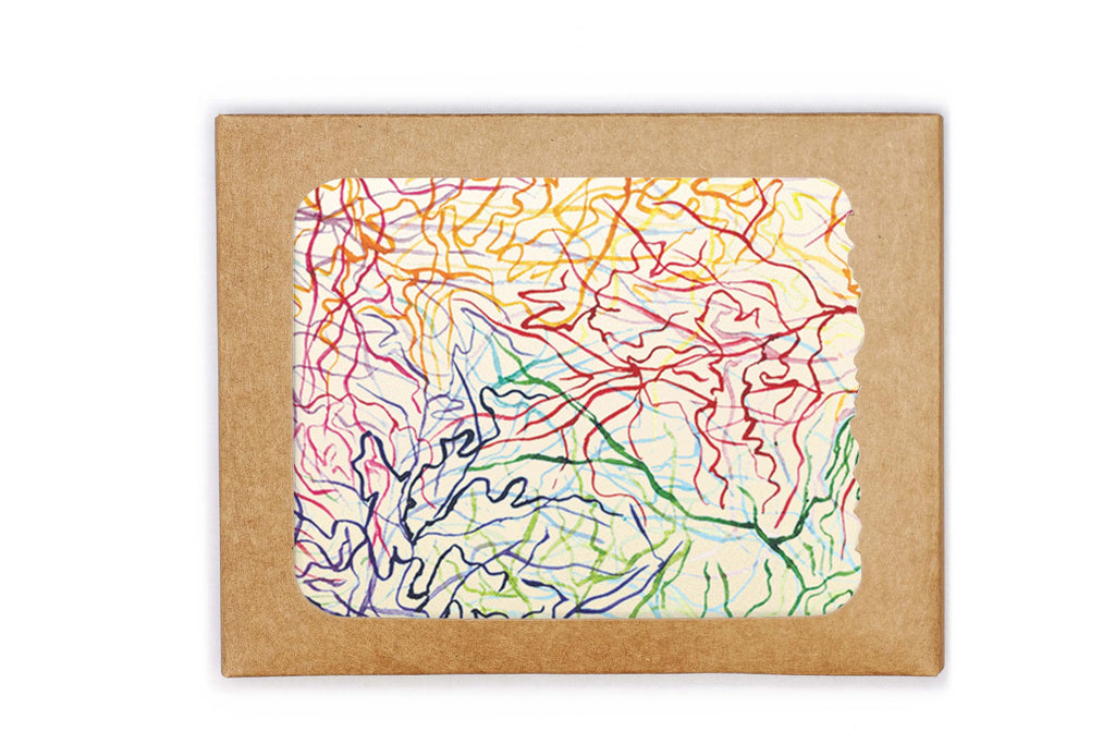 Colorful abstract design on a cardboard background