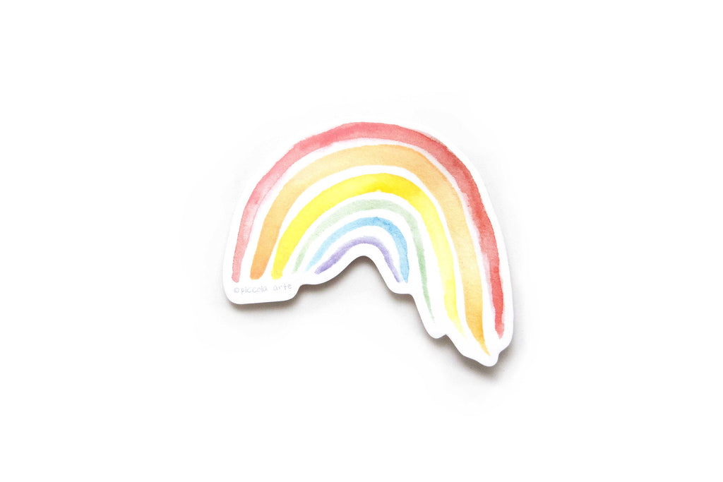 Colorful rainbow sticker on a white background