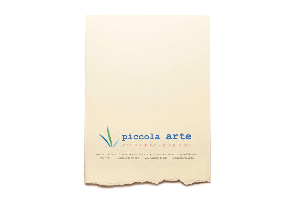 Piccola Arte logo on a beige paper background