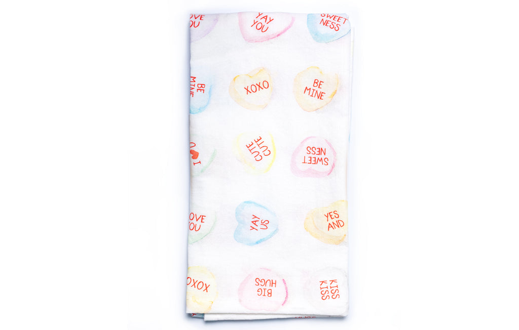 Tea Towels - Valentine's Day - Candy Hearts
