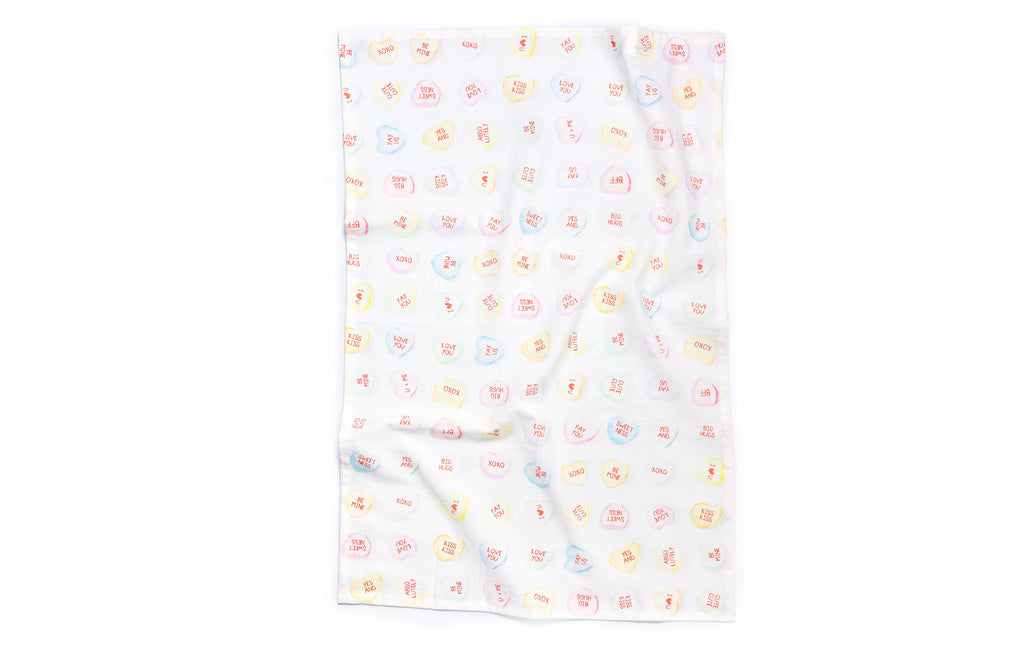Tea Towels - Valentine's Day - Candy Hearts