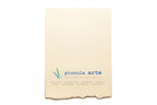 The back of a greeting card from piccola's arte.