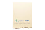 The back of a greeting card from piccola's arte.