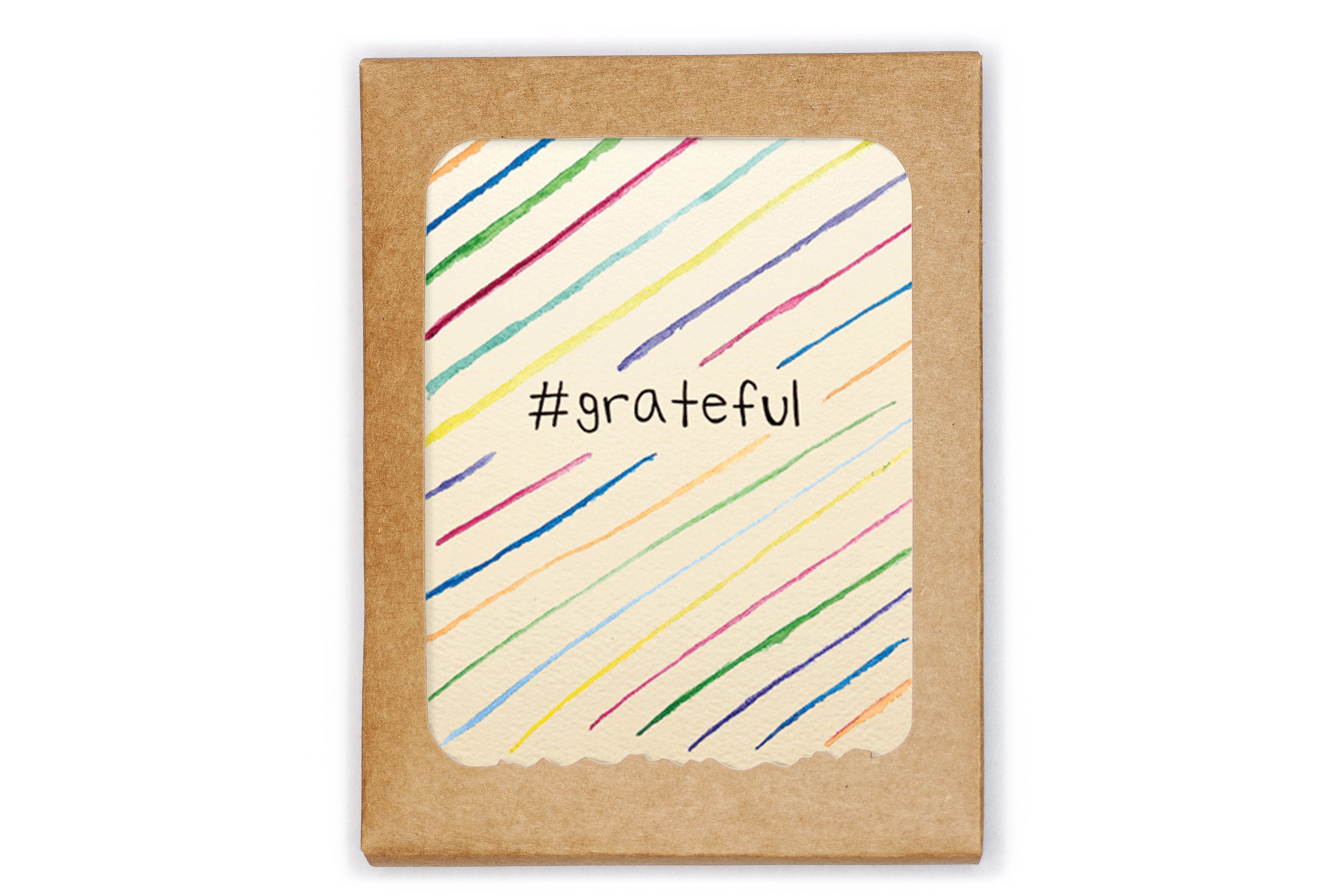Pack of 8 Cards - Thank You - Stripes #grateful
