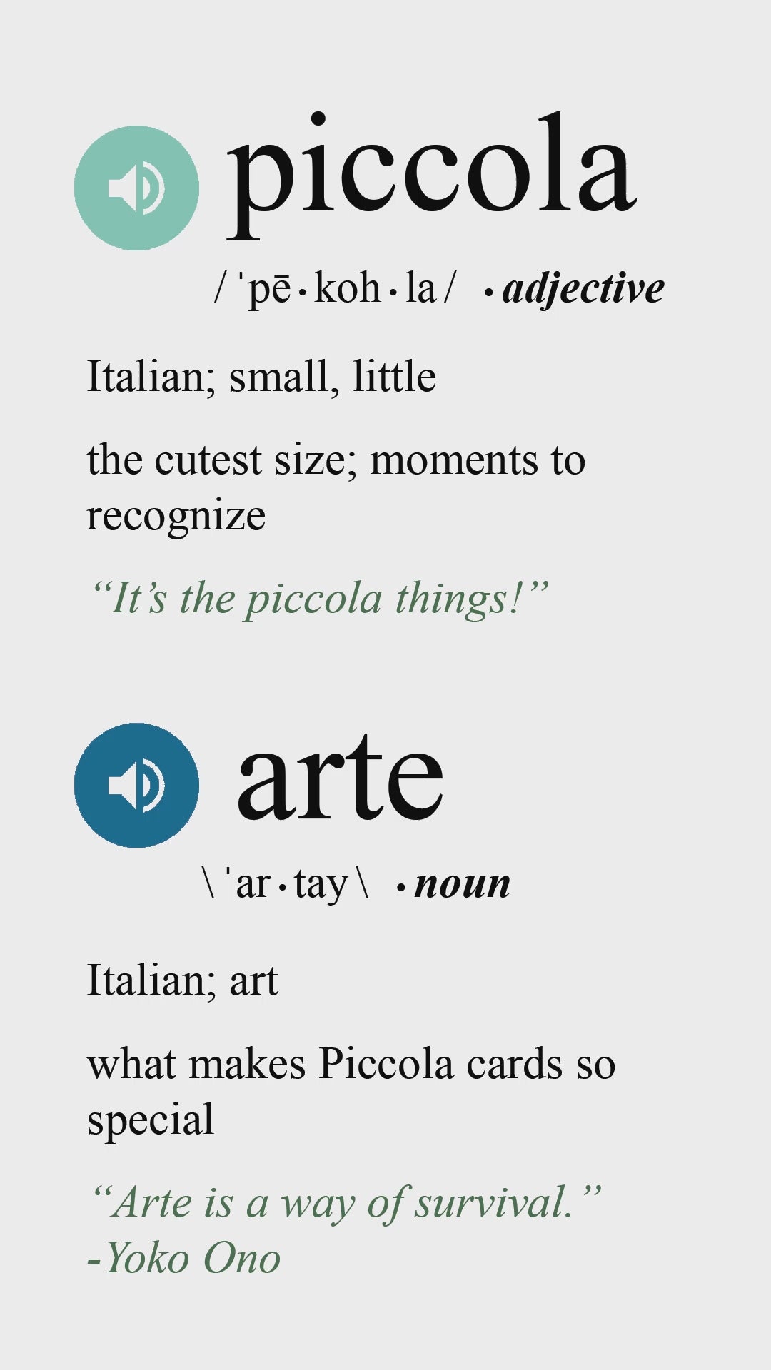 Translation of "piccola arte" from Italian to English; slightly playful